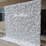 Künstliche Blumenwand Mit Weißen Rosen, 3D-Wandblume Mit Stoffrücken, Seidenhortensie, Blumenwandpaneel, Verwendet Für Hochzeit, Gartenwand, Kirchenwand, Party, Bühne(2x2m/6.5