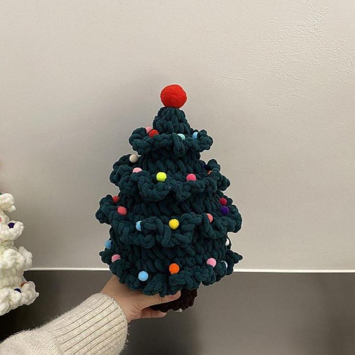 Gehäkelte Weihnachtsbäume, Mini-künstliche Weihnachtsbaumdekorationen, Handgefertigte Gehäkelte Weihnachtsbaumschmuck-Dekorationen