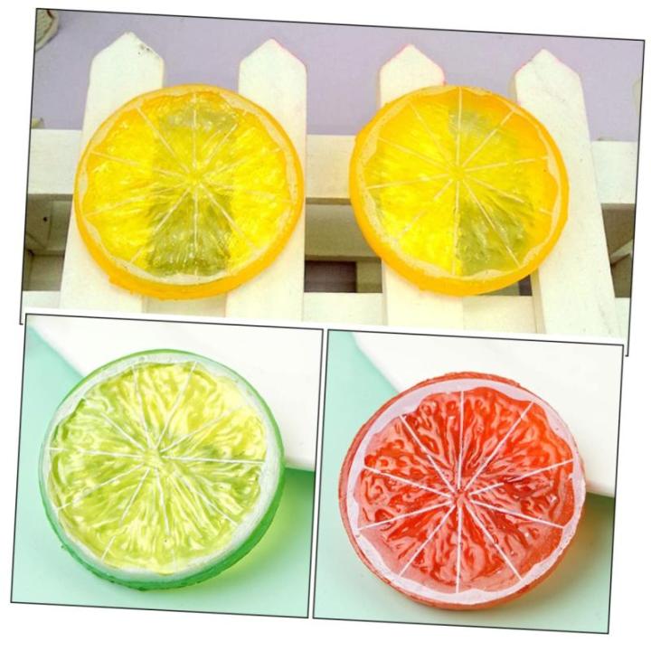 75 STK Nachahmung Einer Zitronenscheibe Früchte Flatback-cabochons Gefälschte Zitronenscheiben Simulation Von Fruchtscheiben Orange Bezaubert Bilder Gefälschte Grapefruit PVC