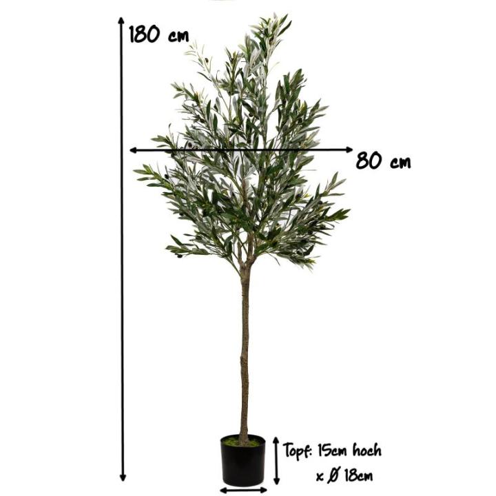 Kunstmatige olijfboom 180 cm kunstplant boom Olea kunstboom hoge stam