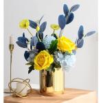 Kunstblumen Elegantes künstliches Rosen-Set in Keramikvase – lebensechte Kunstblumen für Wohnzimmer, Esstisch, Büro und Hochzeiten für jeden Anlass