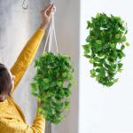 2 stuks hangende , , plastic groene plant, hangend, 105 cm, namaakklimop, plastic planten voor binnen en buiten, balkon, bruiloft, tuin, wanddecoratie