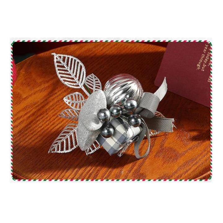 Künstliche Weihnachtsstiele,künstliche Kiefernspieße Zweige Weihnachten Blumenplektren und Sprays Urlaub Winter Blumenplektren für Girlande, Kranz, Weihnachtsdekoration (Silver