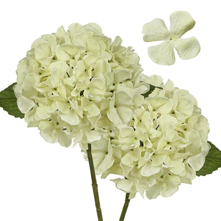 2 stuks hortensia's kunstbloemen ivoor, Ø 19 cm, kunstbloemen, hortensia, als echt voor bruidsbruidsboeketten, huis, kantoor, hotel, feestdecoratie, middenstukken, bloemstukken