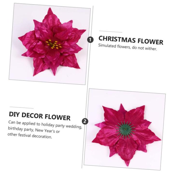7St künstliche Blumen Weihnachtsblume Kerzenhalter Rot goldene Kerzen Mini Hochzeitsdeko weihnachtsdeko künstliche Pflanzen kunstpflanze Dekor Weihnachtskranz Blumen Sport