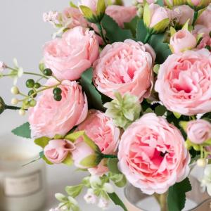 4 Bündel Pfingstrose Künstliche Blumen Rosa Blumen Seidenpfingstrosen Blumensträuße für Hochzeit Partei Tischaufsätze Blumenarrangement Heim Küche Dekor