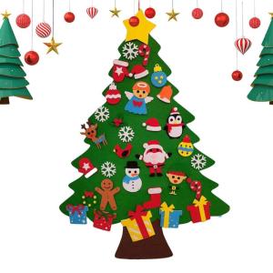 Kid Felt Christmas Tree | Wall Art Decor | Christmas Tree Wall Decor | Felt Christmas Tree | Christmas Tree For Kids Interactive Fun For Children's Rooms, Bedrooms, Dormitories