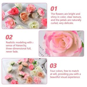 , 80 stuks, rozen, nepbloemen, decoratief, voor bruiloft, DIY, feestelijk, 4 kleuren