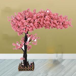 Japanische rosa Kirschblütenbäume – Künstliche Kirschblütenbäume – Simulation von Pfirsichblütenbäumen – Gartenpflanzen, künstliche Blumen, atemberaubender Blumenboge