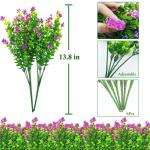 Kunstbloemen voor buiten, uv-bestendig, , bloemen in grote hoeveelheden voor het ophangen van plantenbakken, buiten, veranda, vaas, thuis, raamdecoratie, 6 bundels, paars-rood