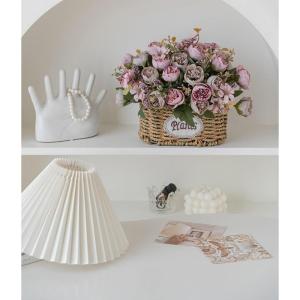 Simulierte Rosenornamente, Blumenarrangements for Den Wohnzimmertisch, Blumenarrangements Aus Grünpflanzen Und Dekorative Blumen(Blanc)