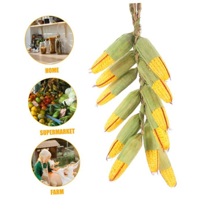 1 Satz Künstliche Mais Spieße Simulierter Mais Gefälschter Mais Danksagung Kunstmais Mais Hängende Dekore Künstliche Gemüse Dekoration Bauernhof Wand Mais Kunststoff Green 2s
