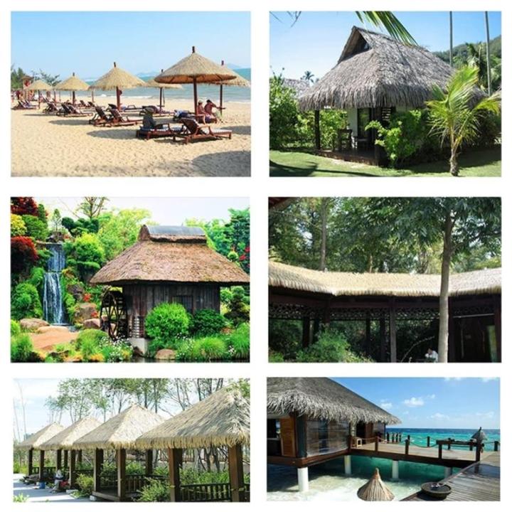 Simulation Thatch Tile Plastic Natural Wild Fake Straw Artificial Fake Thatch Straw Dekoration Bauernhaus Traufe Stroh Pe Flame Retardant Plastic (Farbe: Farbe 1,Größe: 0,5 x 2 m