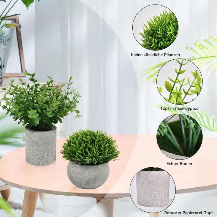 Set van 4 , decoratieve voor binnen in potten, plastic voor het bureau, bureautafel en planten
