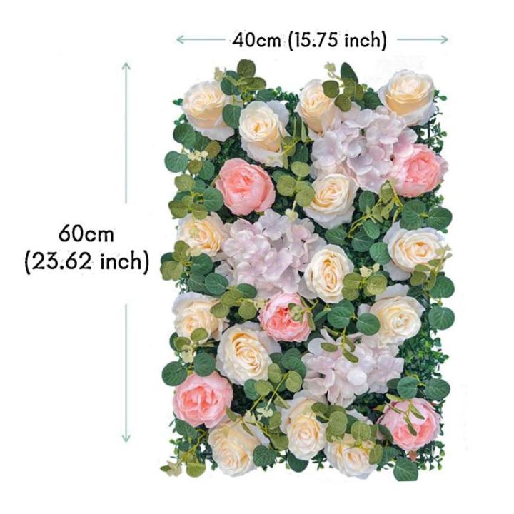 15,7 X 23,6 Zoll Großes Blumenpaneel, Künstliche Blumenpaneele, Kunstrosen-wandmatte, Für Hochzeitsfeier, Innen- Und Außenfotografie, Wanddekoration(Color:18pcs)
