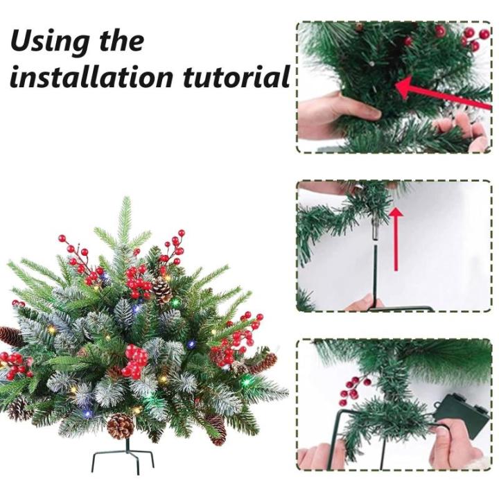 Weihnachtsbaum Künstlich, Pflanzgefäß-Sträucher, vorbeleuchtete Pflanzgefäß-Sträucher for Weihnachten, Weihnachts-Pflanzgefäß-Füller, Weihnachts-Urnen-Füller, Weihnachts