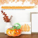 Herbstdeko Tischdeko Glas Kürbis,Herbst Dekoration Kürbisfigur für Herbsternte Dekor,8cm Glas Kürbis Sammelfiguren Tischakzent für Tischdeko,Erntedankfest Thanksgiving Hallowe