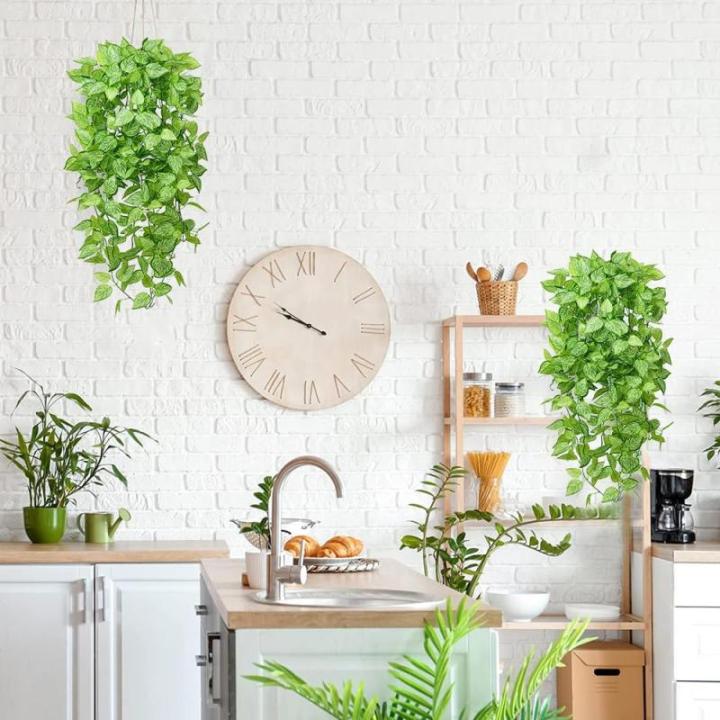 2 Pièces de Plantes Artificielles 105cm Faux Lierre Artificielles Vertes Utilisées pour Salon Appartement Salle de Bain Cuisine Balcon
