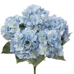 Grote hortensia, kunstbloemen, hortensia, kunstbloemen als echt, plastic hortensia, kunstmatige hortensia voor badkamer, woonkamer, decoratie, woondecoratie, bloemstuk, blauw