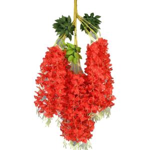 Künstliche Glyzinien Hängeblumen 12 Stück Simulation Seidenblume Hortensie für DIY Girlande Ranke Blumen Schnur nach Hause