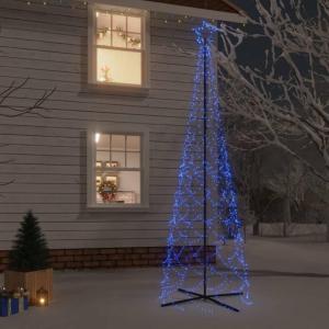 Mobili Weihnachtsbaum mit blauem Kegel, 500 LEDs, 100 x 300 cm, Weihnachtsdekoration, Weihnachtsbaum, künstlicher Weihnachtsbaum, dünner Ständer