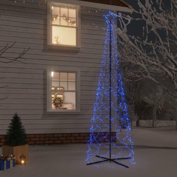 Mobili Weihnachtsbaum mit blauem Kegel, 500 LEDs, 100 x 300 cm, Weihnachtsdekoration, Weihnachtsbaum, künstlicher Weihnachtsbaum, dünner Ständer