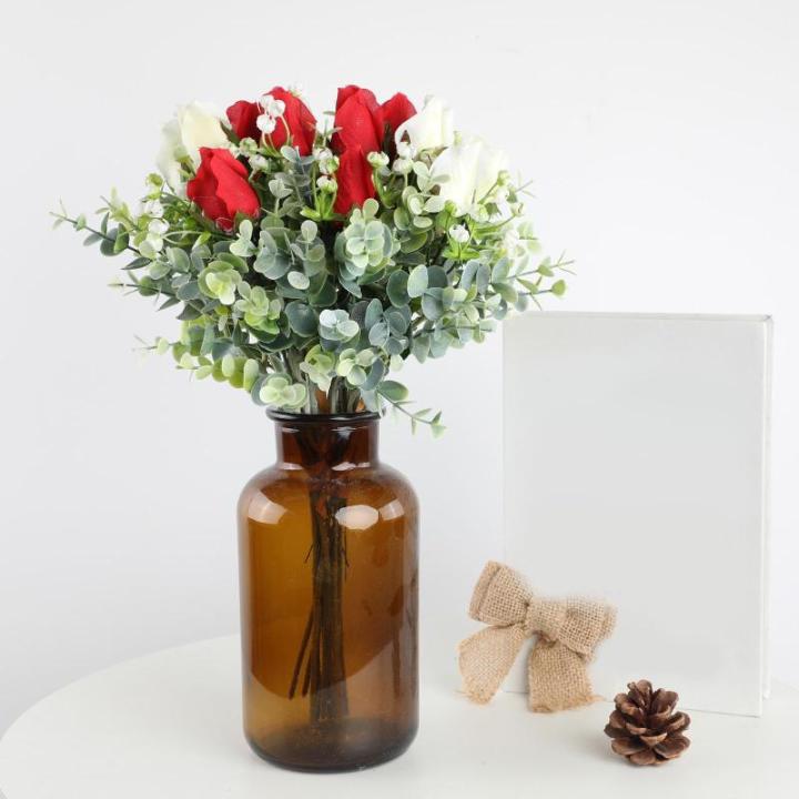 Kunstblumenstrauss Künstliche Tulpen Realistische Tulpe mit Weichem Stiel Elegante Blumendekoration für Brautsträuße Haus Party Büro DIY Blumenarrangements 1707