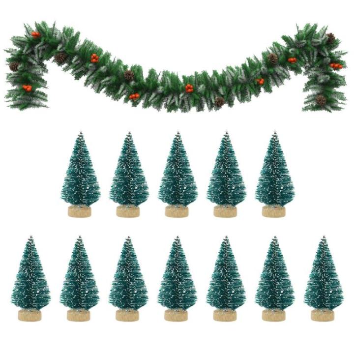 12 Weihnachtsbaum Deko Tannenbaum Für Tisch Miniaturkiefern Sisalbäume Künstlicher Christbaum Miniatur Tannenbaum Christbaum,Weihnachtsdeko