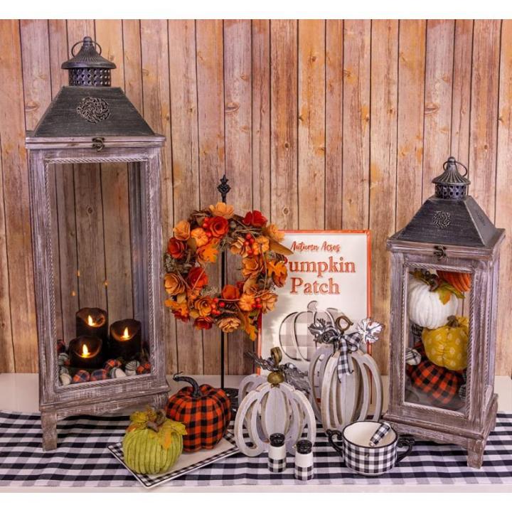 Fall Tischdekoration, Metall, Weiße Kürbisse, Set of 2, 2 Sizes