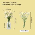12 stuks madeliefjes van kunstmadeliefjes als echt wit, kunststof , wit madeliefjesboeket voor eettafel, raam, doe-het-zelf bloemstuk, vazenmand, hangende decoratie