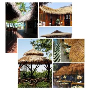 Simulation Strohfliese Palm Stroh Simulationsrolle Langlebige Künstliche Strohfliese Gefälschtes Stroh Fliese Gefälschte Stroh Für Hawaiian Feel Bar Seaside (Color : Yellow A, 