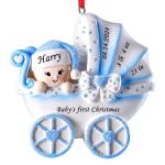 Gepersonaliseerde kersthangers met naam Baby's eerste Kerstmis - 2023 kunsthars kerstboomversiering, gepersonaliseerde , cadeaus voor baby's, zoons, kleinkinderen kinderwagen