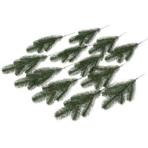 Kunstdennentak/kersttak karpaten spuitgietwerk met 5 punten, kleur donkergroen (12 stuks)