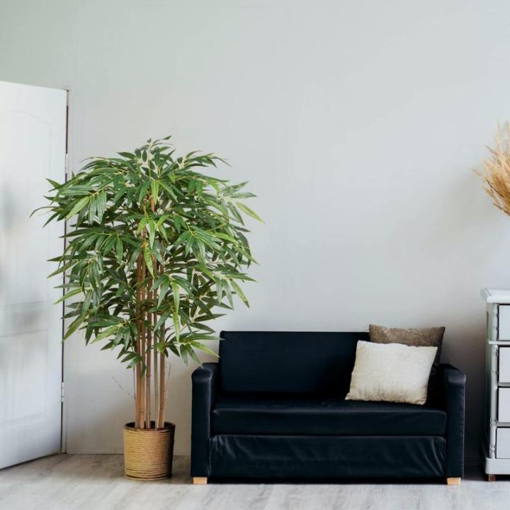 Bamboeplant, , groot, kunstboom, groot, 150 cm, kamerplant, kunstplant met 768 bladeren, grote , decoratieve ambus,