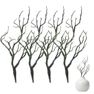 4 Stück Dried Tree Branches Artificial Antler Branch, Simulated Plastic Coral Branch, Plant Twigs Plastic Dry Branches, for Decoration for Christmas Party Various Festivals Home H