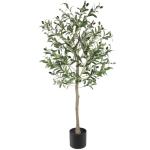 Olijfboom, kunstplant, 120 cm, grote kunstolijfboom, kunstboom, ziet eruit als echt voor woonkamer, slaapkamer, kantoor, decoratie