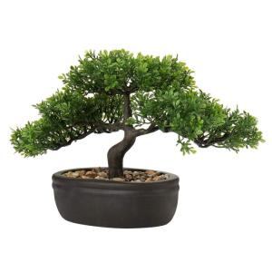 Kunstmatige bonsai in pot, kunstmatige bonsai boom, bonsai kunstplant als echt, Japanse decoratie kunstboom bonsai podocarpus, kunstkamerplanten voor badkamerdecoratie, bureau, ven