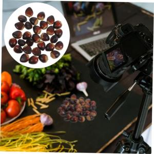 3 Sätze Schaumkastanie Simulationsnüsse Künstliche Kastaniendekorationen Kastanien-tischstreuung Künstliche Küchennahrung Schaumfruchtmodell Falsche Nuss Coffee 30 Stück * 3