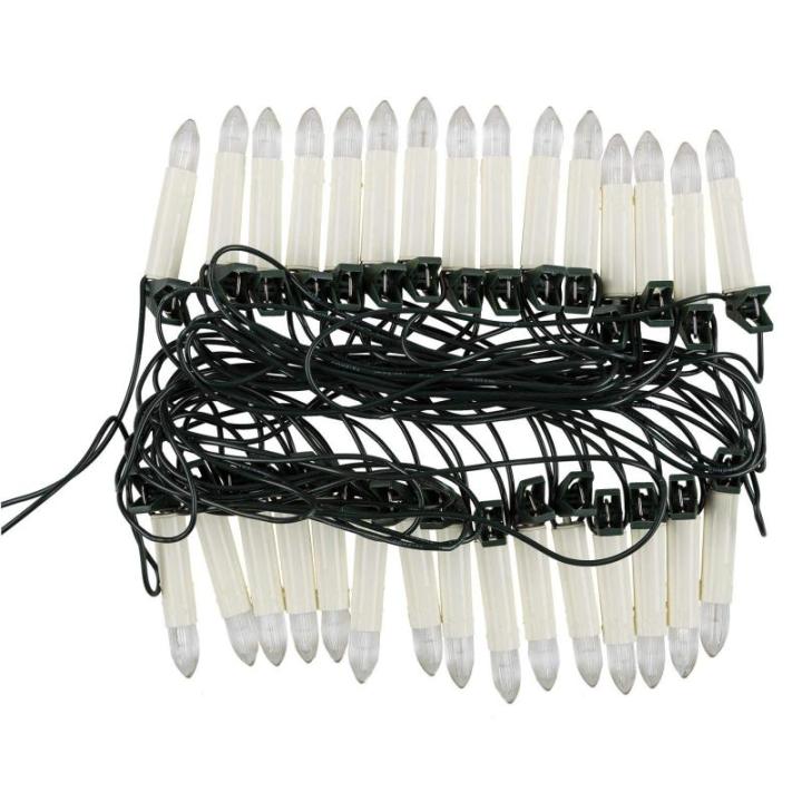 38192 Led-lichtketting met 30 leds in warm wit, 30 kaarsen met klemmen, perfect voor de kerstboom, ca. 16 m.