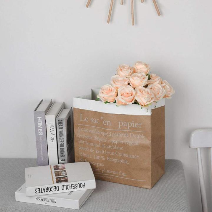 Kunstmatige Zijde Roos Bloem Enkele Stam Levensechte Nep Roos voor Bruiloft Boeket Bloemenarrangementen Huis Feest Bloemstuk Decoratie, 10 stuks (Champagne)
