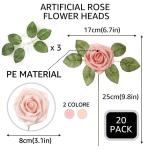 Kunstrozen, 20 stuks , decoratieve bloemen, schuimrozen, decoratie, voor verjaardagsdecoratie, bruiloftsdecoratie, feestdecoratie, roze