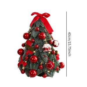 Tisch-Weihnachtsbaum, Mini-Weihnachtsbaum für den Schreibtisch mit Lichtern, dekorativer Kleiner Weihnachtsbaum, Weihnachtsdekoration für die, Style A