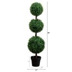 Künstlicher Buchsbaum-Formschnittbaum mit drei Kugeln, 1,2 m (Indoor/Outdoor)