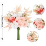 Kunstbloem zijden hortensia bloemstukken, witte bloem faux planten boeketten voor bruiloft decoraties, plastic bloemen tafel centerpieces voor thuis, tuin, kantoor decor (2, wit)