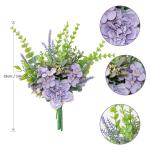 Kunstmatige pioenrozen, lavendelstruiken, kunstbloemen, echt uitziende voor doe-het-zelf, bruiloft, boeket, tuin, feest, hotel, kantoor, decoratie, tafelstukken, paars