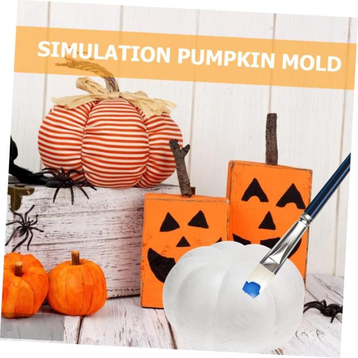 4 Stück Simulation Kürbisform weihnachtsdeko Halloween Dekoration streudekor Halloween Halloween-Kürbis-Handwerk künstliche gefälschte Kürbisse Fälschung weißer Kürbis Min