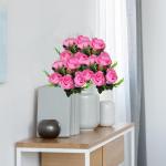 Fake Blumen 24 Bündel Pfingstrose Künstliche Blumen Rosa Blumensträuße für Hochzeit Partei Tischaufsätze Blumenarrangement Heim Küche Dekor 0804