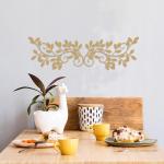 2 stuks metalen boomblad wanddecoratie wijnstok olijftak blad muurkunst ornament muur opknoping bord voor boven deur, woonkamer, kantoor, binnen en buiten decoratie (goud)