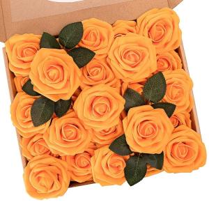 Kunstbloemen, rozen, 25 stuks schuimrozen, kunstrozen met stelen, decoratieve bloemen, herfstbloemen, bloemendecoratie voor bruiloft, boeketten, bruid, herfstdecoratie, woondecorat