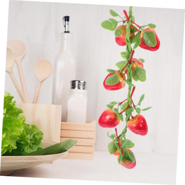 8St Simulierte Erdbeere gefälschte Erdbeerrebe Simulation gefälschte Erdbeere Artificial Plant künstliche früchte Anhänger aus künstlichen Früchten simuliertes Obst Styropor